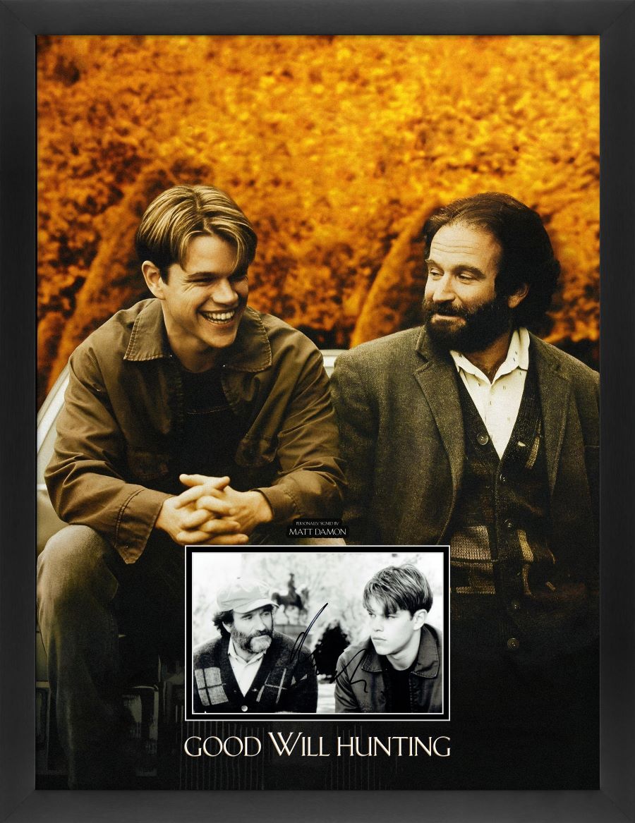 Good Will Hunting Photograph Display Signed by Matt Damon - Memorabilia Framers Shop